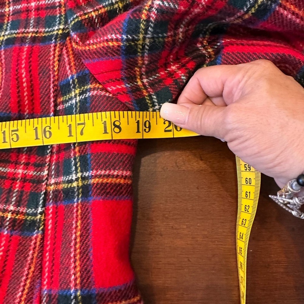 Talbots Plaid Blazer 8 Red Tartan Wool Blend Two Button Holiday Academic Jacket - Picture 8 of 13